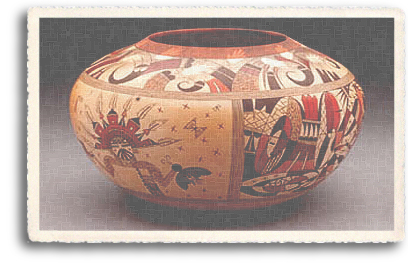 A beautiful example of the kind of authentic hand-crafted pottery that can be found each year at the world famous Indian Market in downtown Santa Fe, New Mexico.